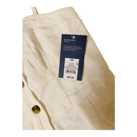 Women's Corset Linen Midi A-Line Dress - Universal Thread White XS:
Backless - Picture 5 of 8